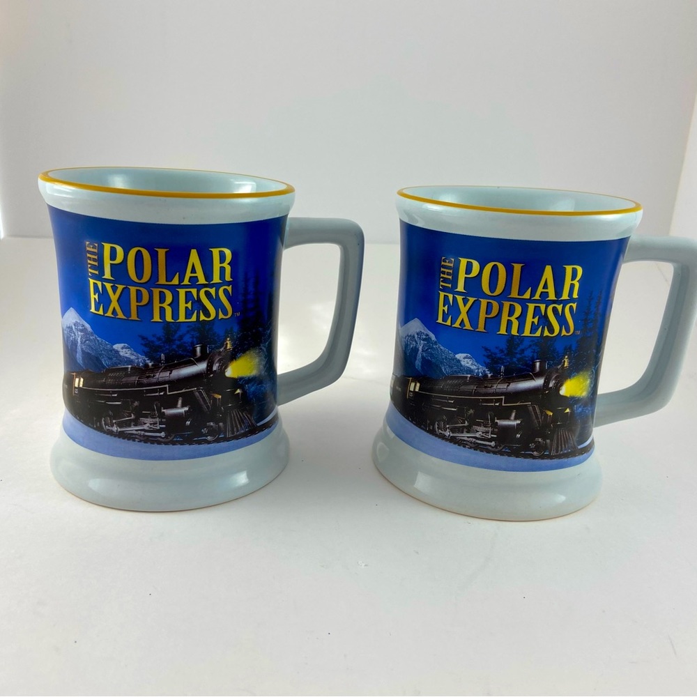The Polar Express Believe 3D Raised Coffee Mug Ceramic Hot Chocolate Set of 2